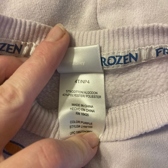 Christmas sale! Girls Purple Disney Frozen Sweat Suit Set - Picture 8 of 8